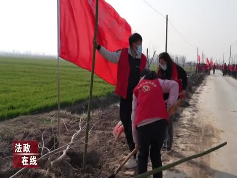 正阳县公安局积极参与全县义务植树活动