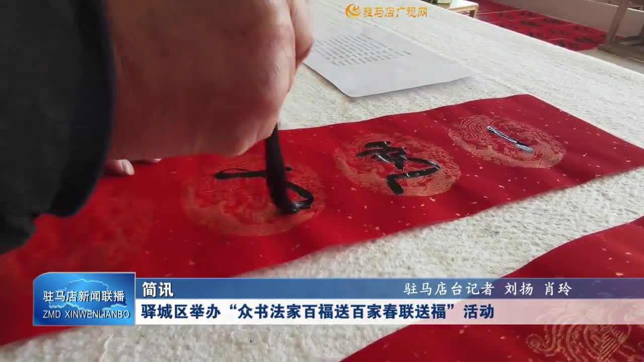 驛城區(qū)舉辦“眾書(shū)法家百福送百家春聯(lián)送?！被顒?dòng)