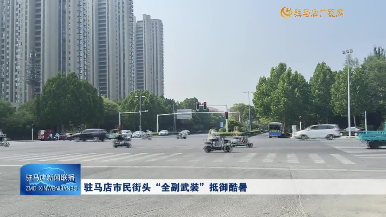 駐馬店市民街頭“全副武裝”抵御酷暑