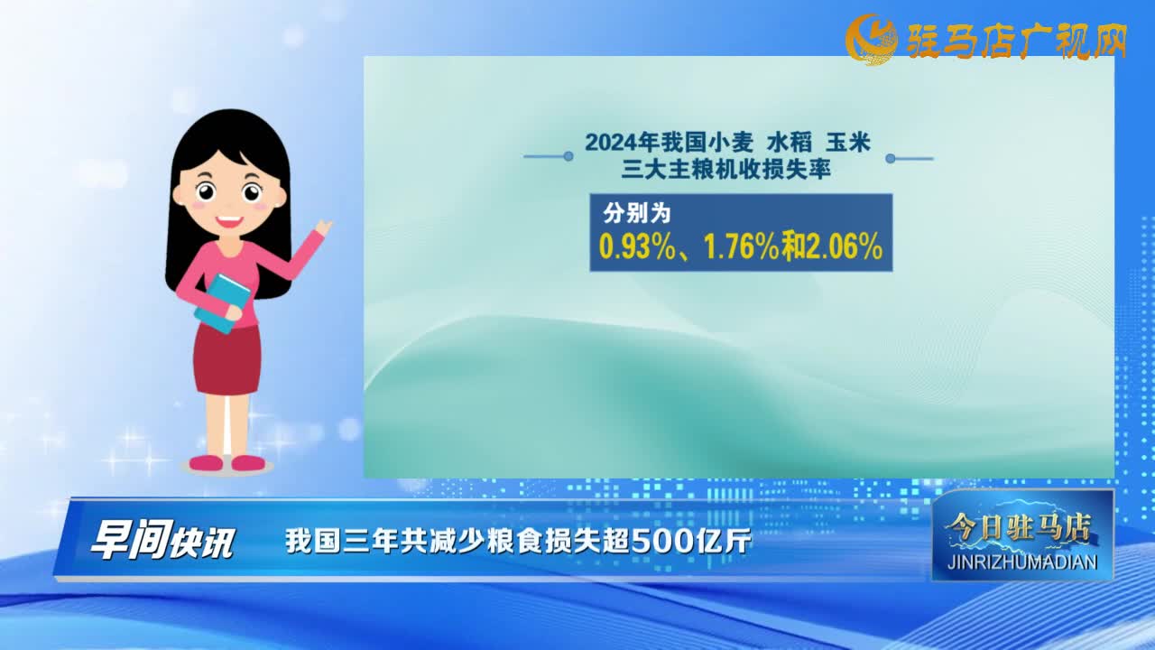【早間快訊】我國(guó)三年共減少糧食損失500億斤......