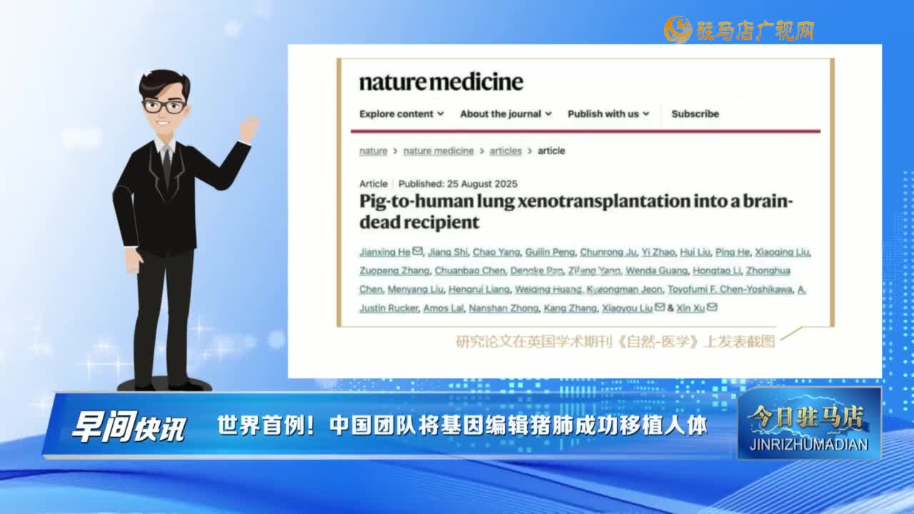 【早間快訊】世界首例！中國(guó)團(tuán)隊(duì)將基因編輯豬肺成功移植人體......