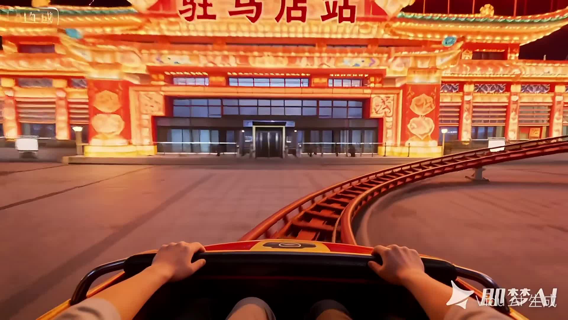 乘坐過山車看花燈駐馬店，美哭了！第一視角沉浸式體驗，這失重感絕了